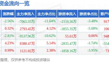 股票行情快报：贝因美（002570）6月13日主力资金净卖出7065.33万元